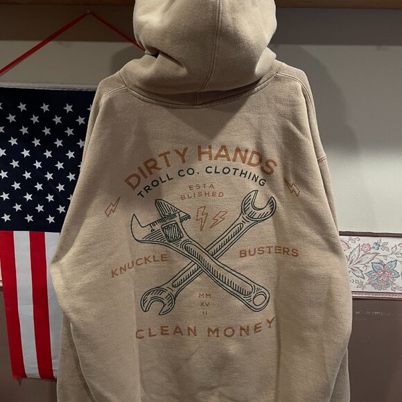 Hoodie Troll Co. XL Tan - Picture 2 of 3